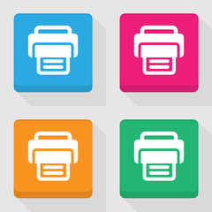 Printer icons set great for any use. Vector EPS10.