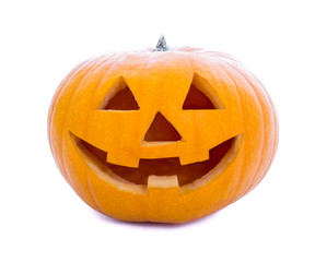 Halloween concept - pumpkin Jack-O-Lantern isolated on white