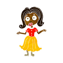 cartoon confused girl