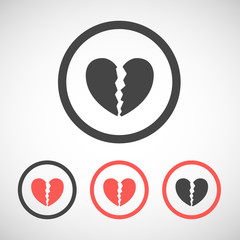 Broken Heart icons set great for any use. Vector EPS10.