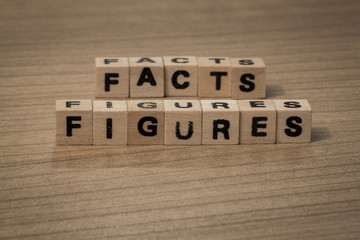 facts figures in wooden cubes