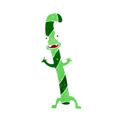 cartoon dancing christmas candy cane