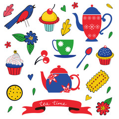 Colorful tea party set