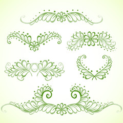 set of watercolor floral disign elements
