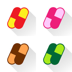 Colorful capsules icons set great for any use. Vector EPS10.