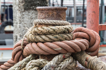Rope textures on harbor