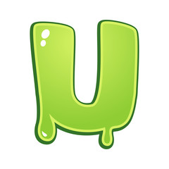 Slimy font type letter U