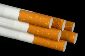 Cigarettes on Black Background