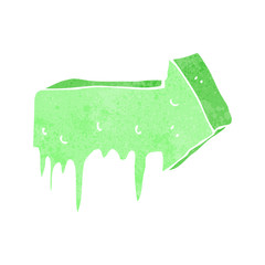 cartoon slimy pointing arrow