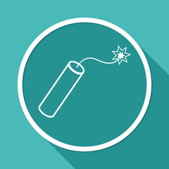 TNT dynamite bomb with burning fuse