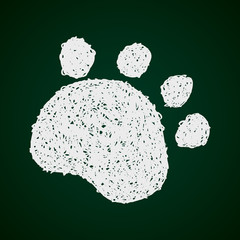 Simple doodle of a paw print