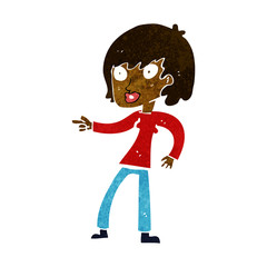 cartoon woman pointing