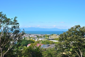 Naklejka premium 滋賀県 彦根市の町並み
