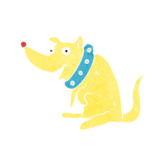 cartoon happy dog in big collar