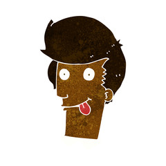 cartoon man with tongue hanging out