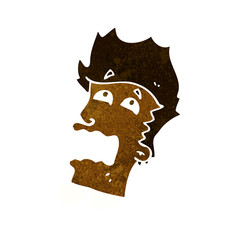 cartoon frightened man