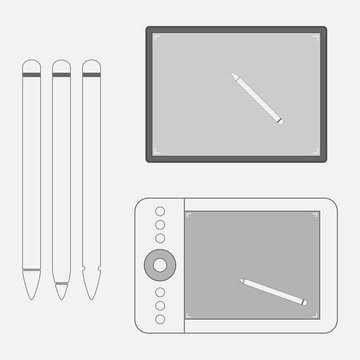 Set of graphic Tablets with Pens