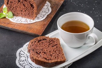 Polish cake for Christmas and cup of tea