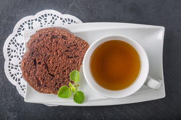 Polish cake for Christmas and cup of tea