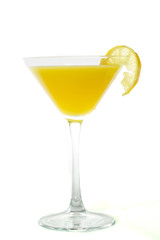lemon cocktail on white background