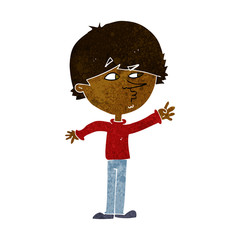 cartoon worried man reaching