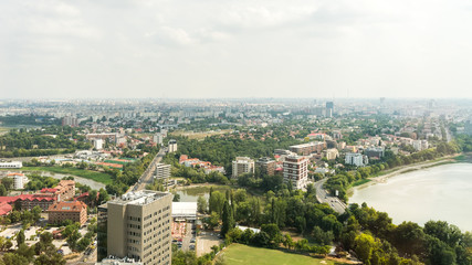 Aerial View Of Bucharest City Skyline
