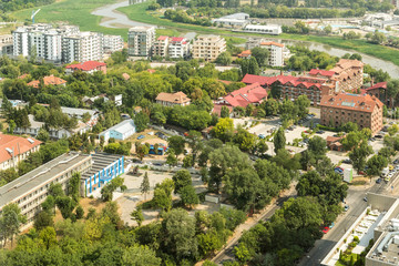 Aerial View Of Bucharest City Skyline