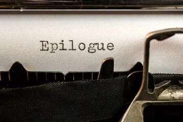 Epilogue text written by old typewriter