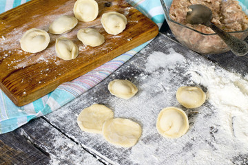 Dumplings. Dough, stuffing, the process of cooking dumplings at