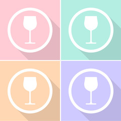 Wine glass icons set great for any use. Vector EPS10.