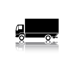 Black truck. Stock Vector Illustration.