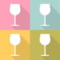 Wine glass icons set great for any use. Vector EPS10.