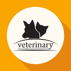 Cat and dog veterinarian clinic symbol