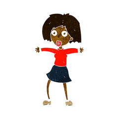 cartoon surprised woman