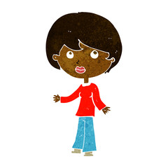 cartoon woman thinking