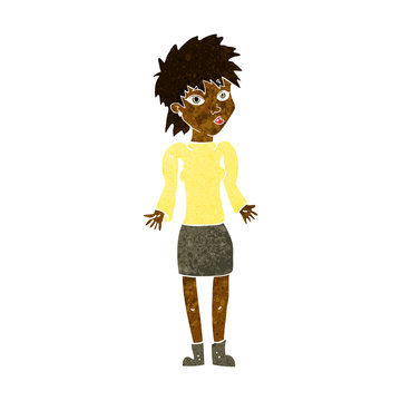 recommend clip art: cartoon woman shrugging shoulders