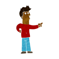 cartoon curious man pointing