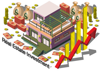 illustration of info graphic real estate investment concept in isometric graphic