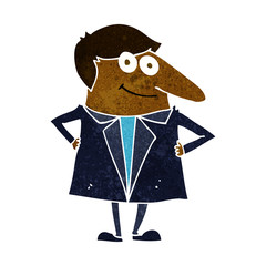 cartoon happy man in suit