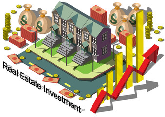 illustration of info graphic real estate investment concept in isometric graphic