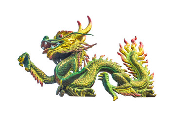 Dragon statue on the Chinese temple roof