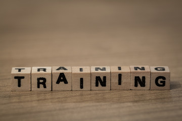 training in wooden cubes