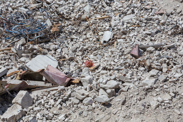 Demolished house before reconstruction