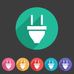 plug power energy icon flat web sign symbol logo label