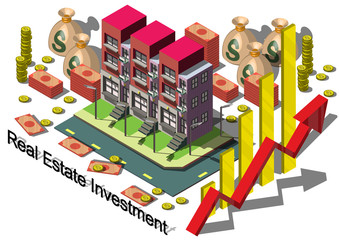 illustration of info graphic real estate investment concept in isometric graphic