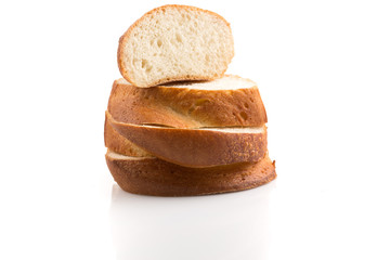 Bread slice isolated on white