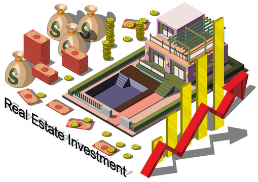 illustration of info graphic real estate investment concept in isometric graphic