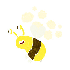 cartoon happy bee
