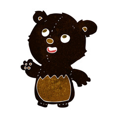 cartoon happy little teddy black bear