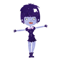 cartoon happy vampire girl